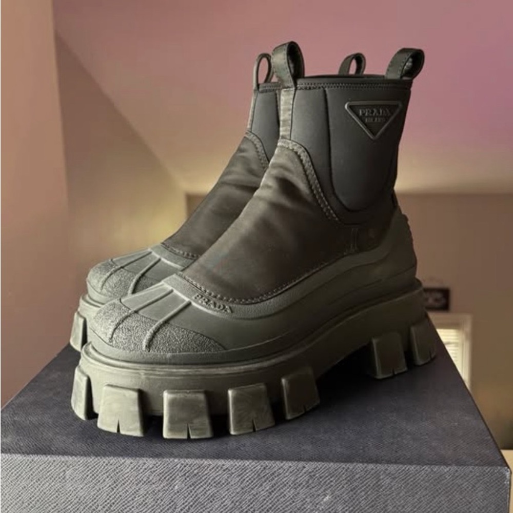 Prada Men's Black Rugged Boots